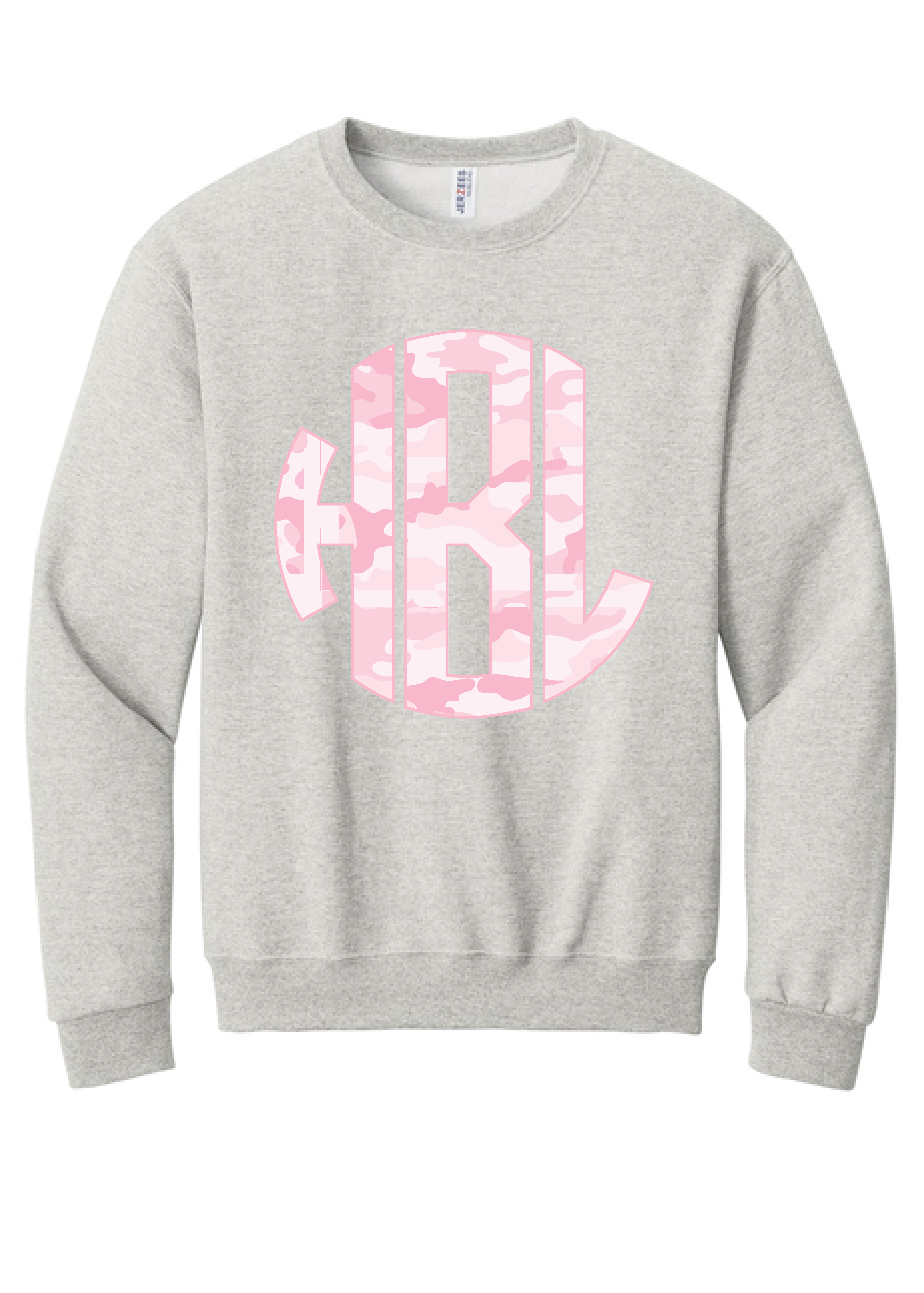 Pink Camo Monogram Crewneck Sweatshirt