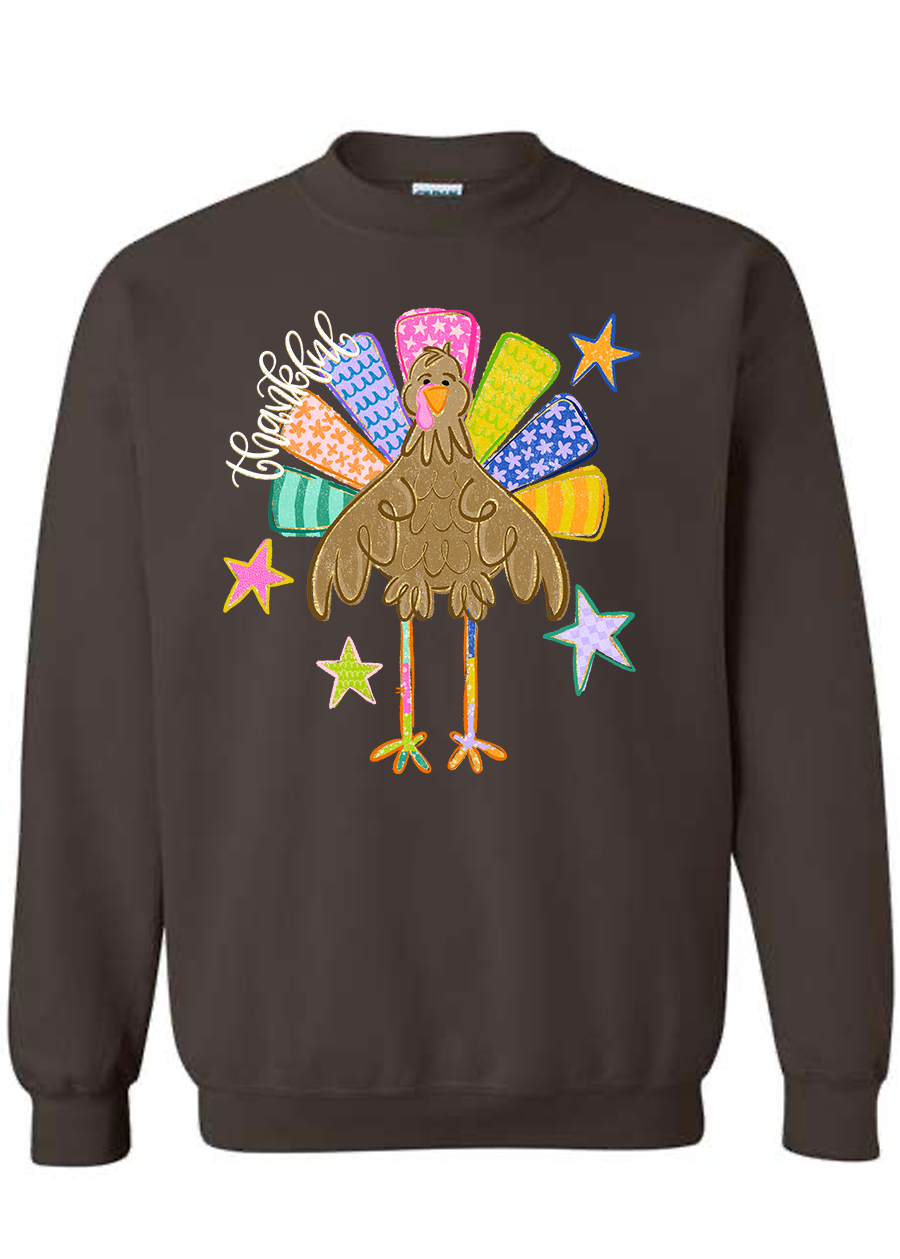 ADULT Thankful Colorful Turkey