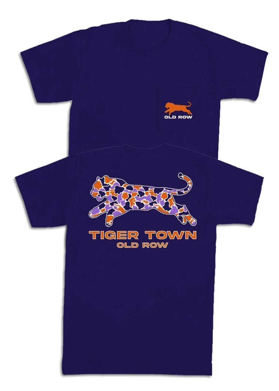 Clemson Camo Tiger Pocket Tee - Grape