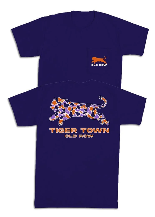 Clemson Camo Tiger Pocket Tee - Grape