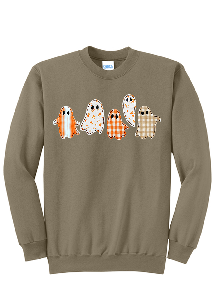 Patchwork Ghost ADULT Crewneck