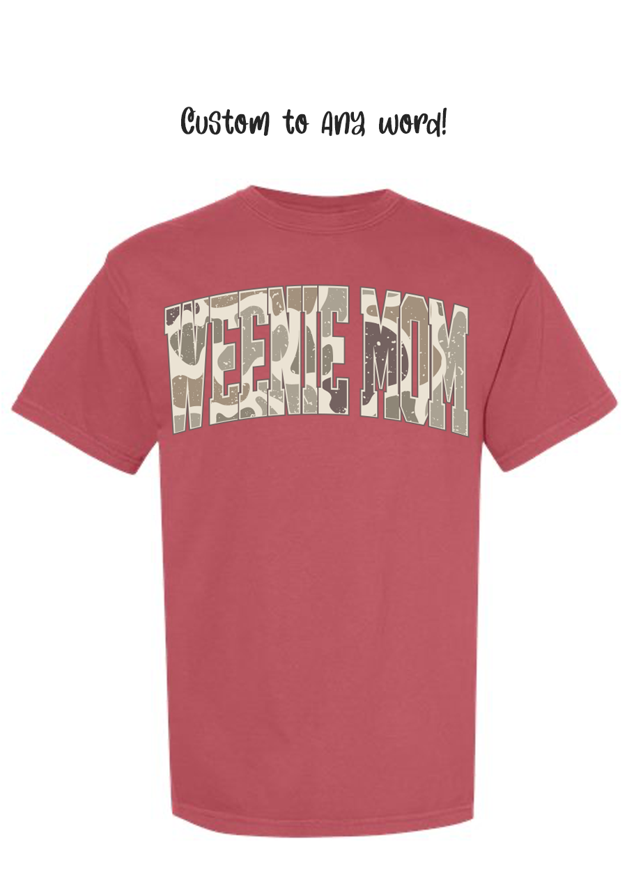 ADULT Custom Camo Word COMFORT COLORS Tee