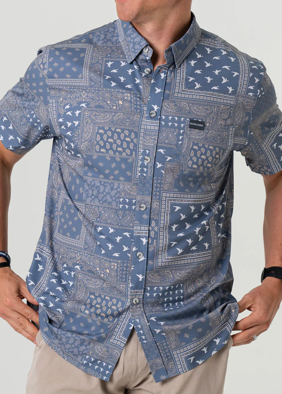 Performance Button Up-Duck Paisley
