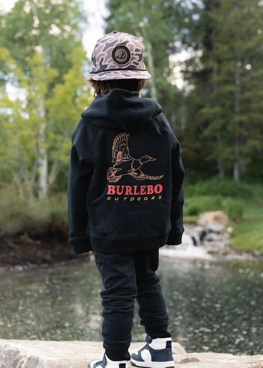 Youth Fleece Hoodie - Duck Wild - Black