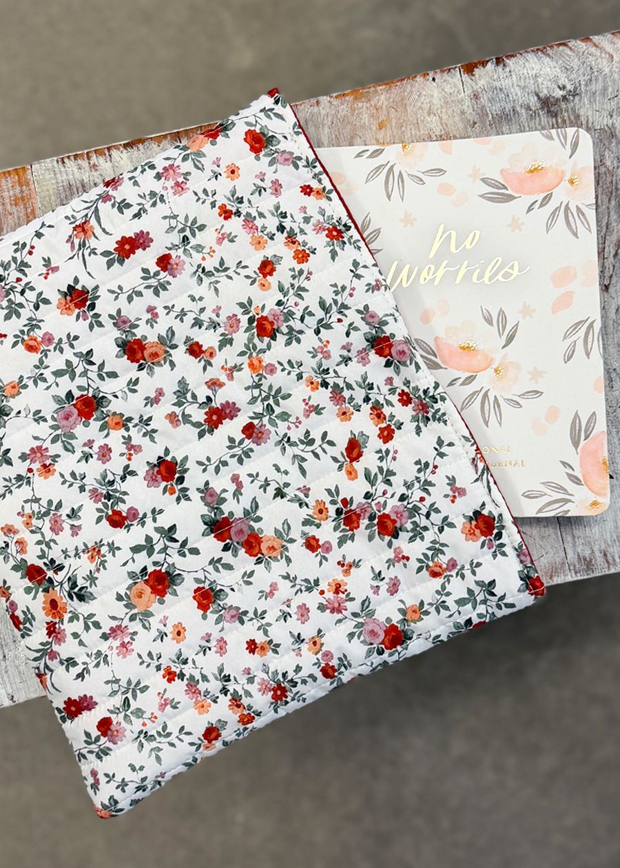 Emilia Red Floral Bible Cover