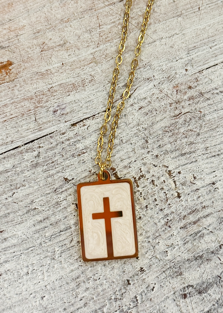Enamel Cross Necklace