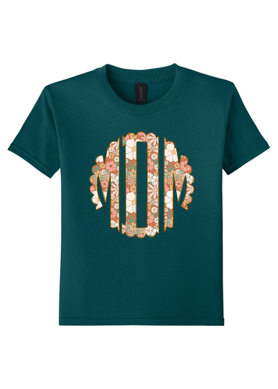 YOUTH Fall Florals Monogram Tee
