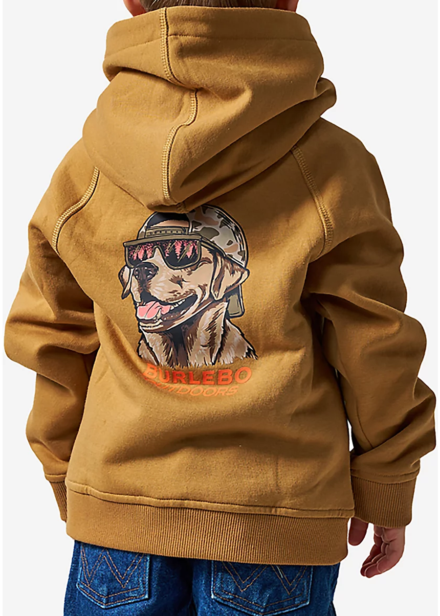 Youth Fleece Hoodie - Mallard Camo Dog - Light Brown