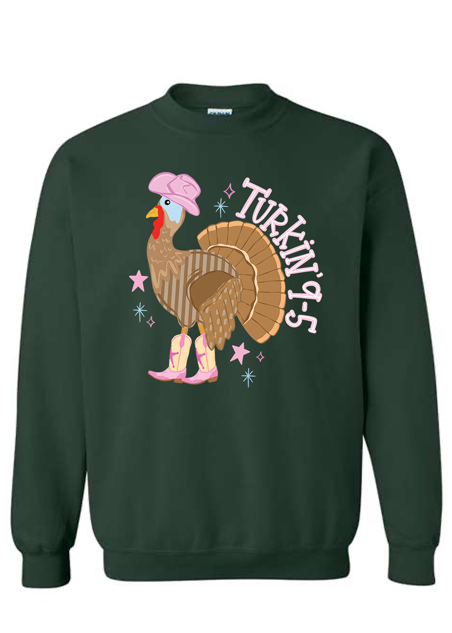 ADULT Turkin' 9-5 Crewneck