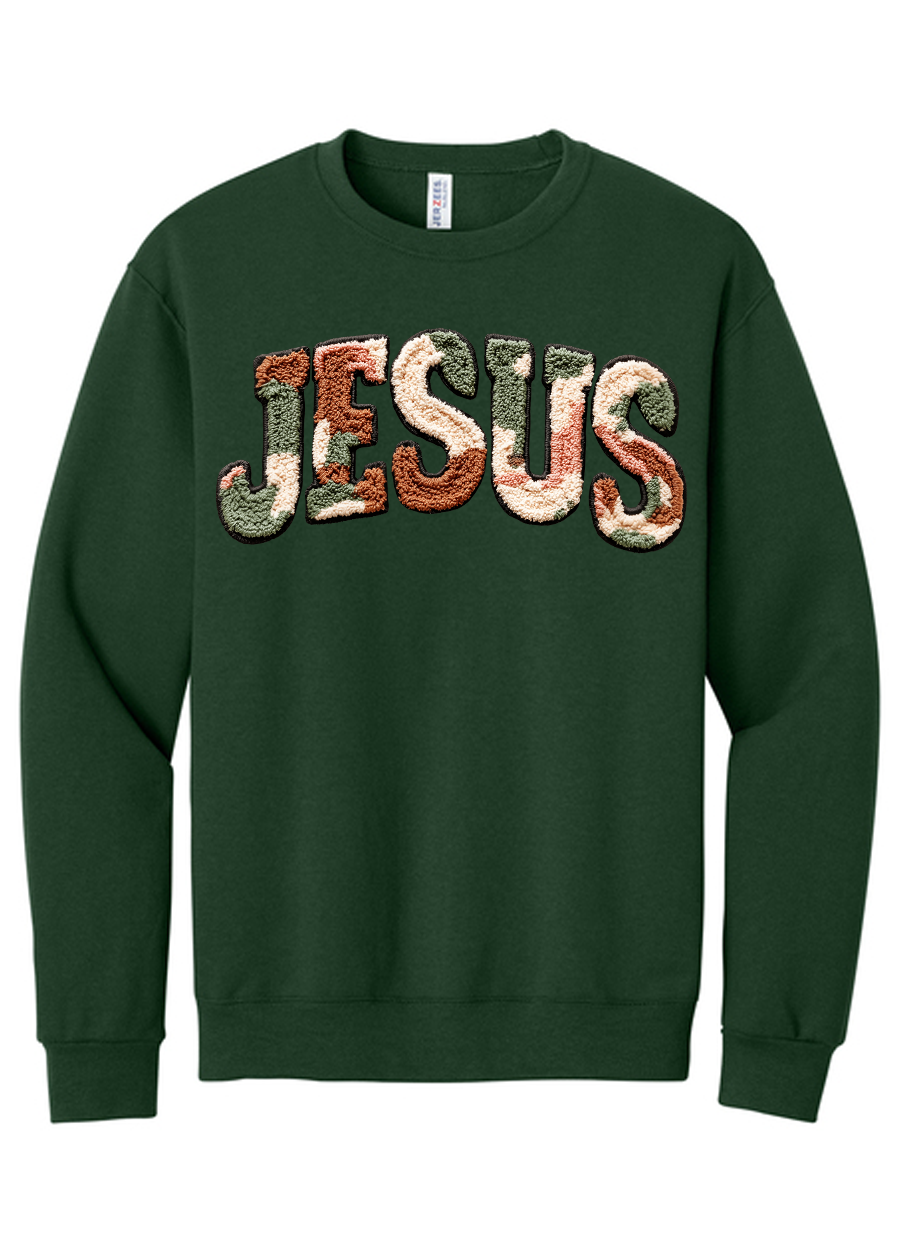 Faux Fur Jesus Crewneck