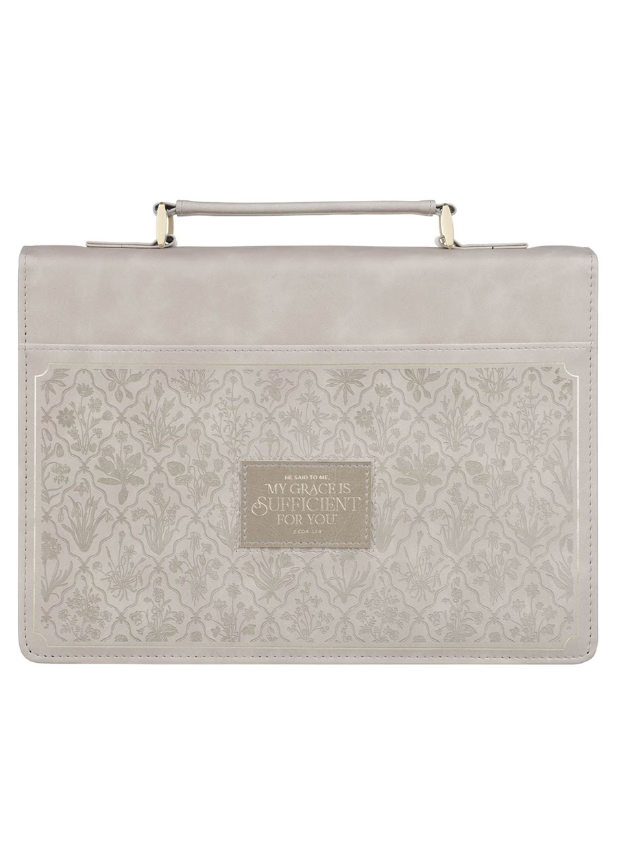 2 Cor. 12:9 Fashion Taupe My Grace Bible Cover