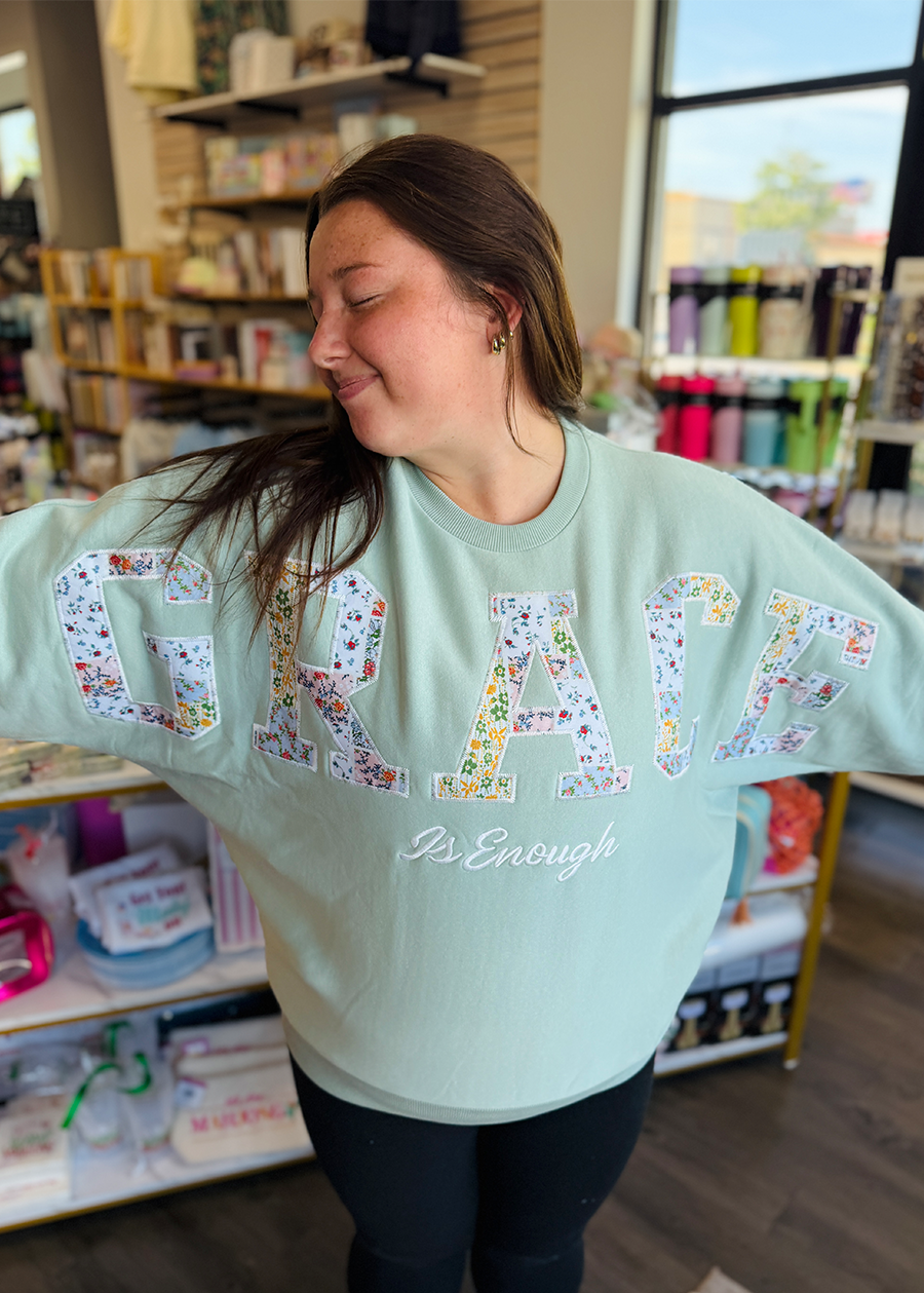 Royce Flannigan Grace Dolman Oversized Crewneck - Mist