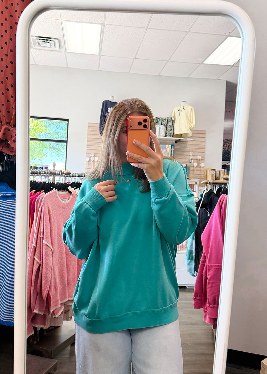 Heather Mock Neck Sweatshirt