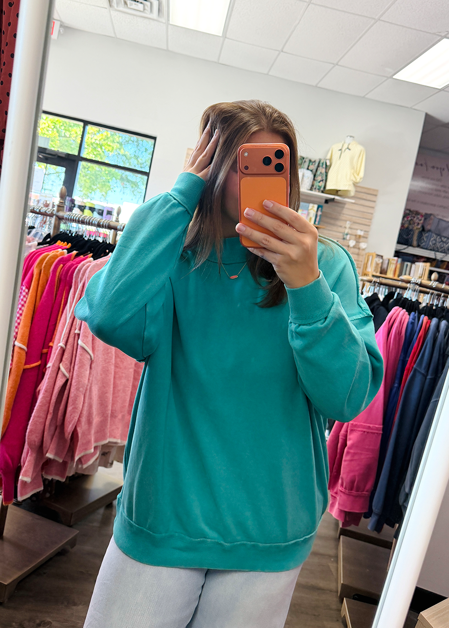 Heather Mock Neck Sweatshirt