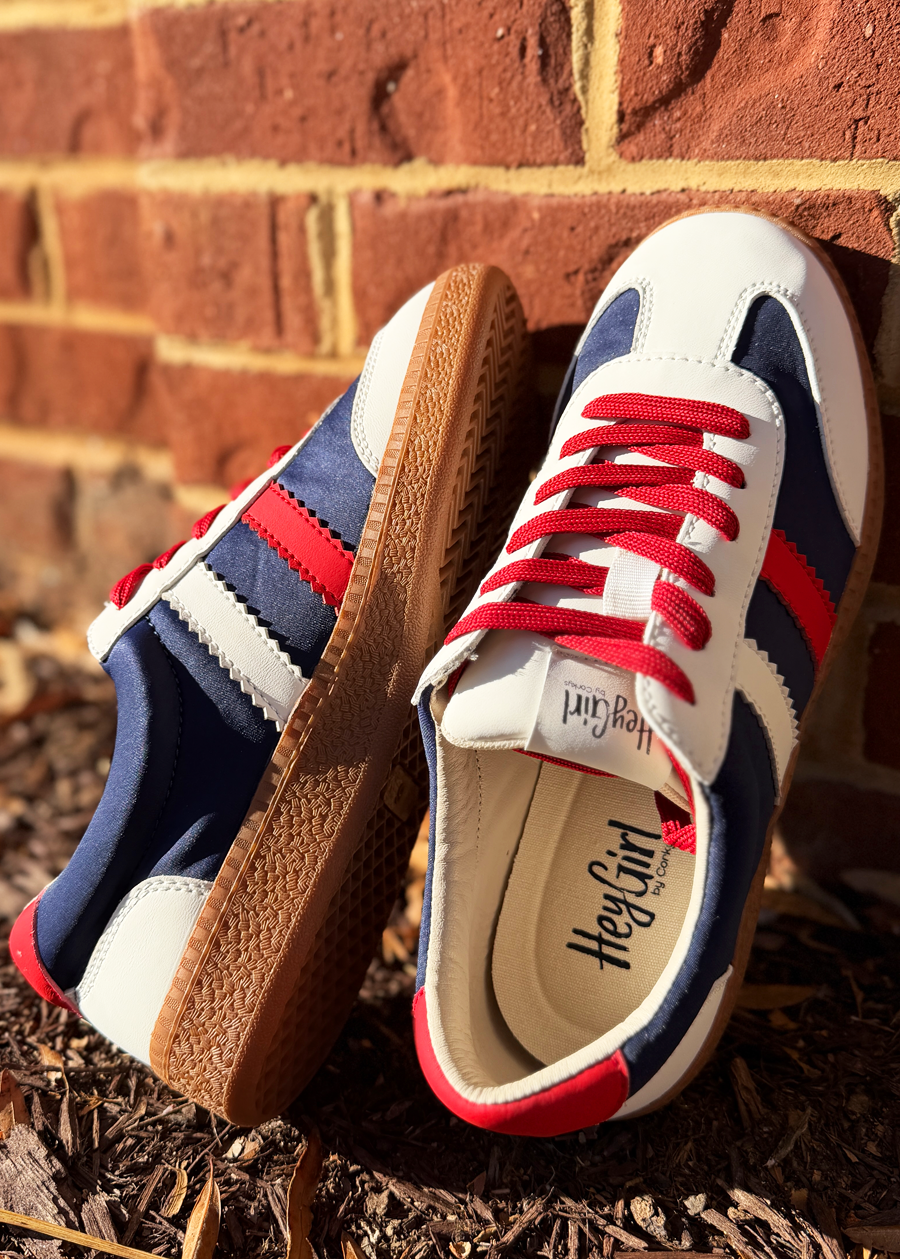 Corky Heads Up Sneaker-Red White Blue