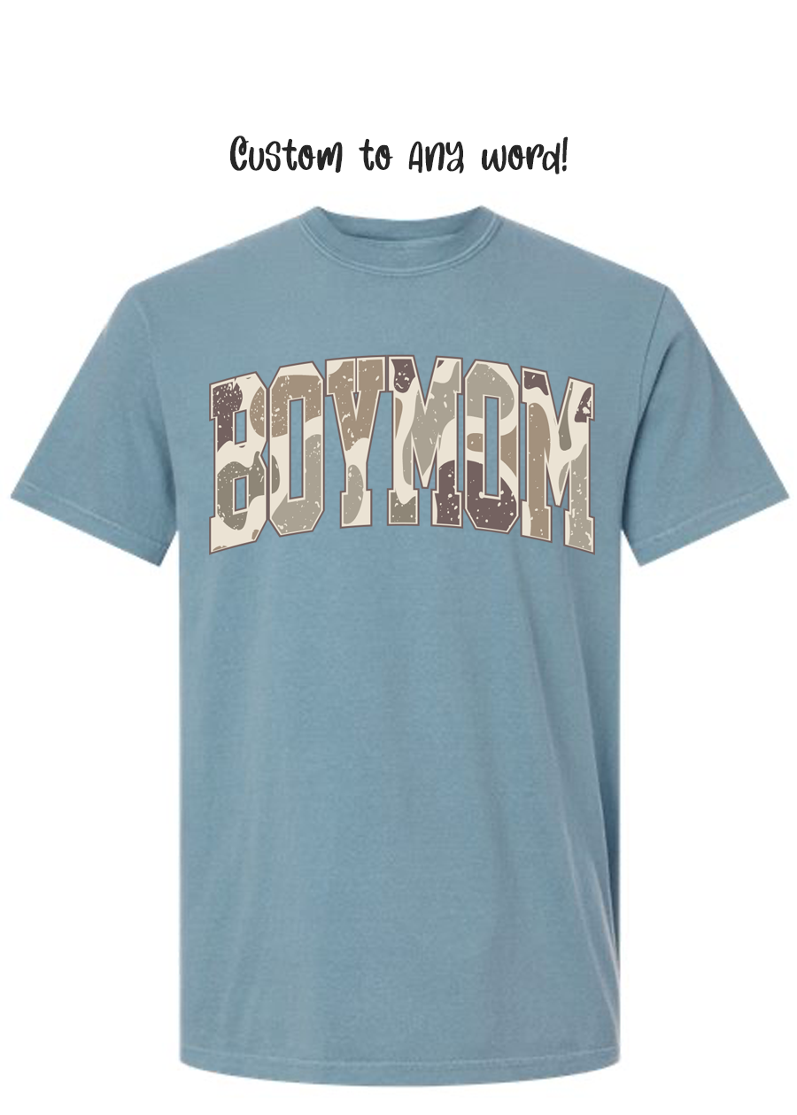 ADULT Custom Camo Word COMFORT COLORS Tee