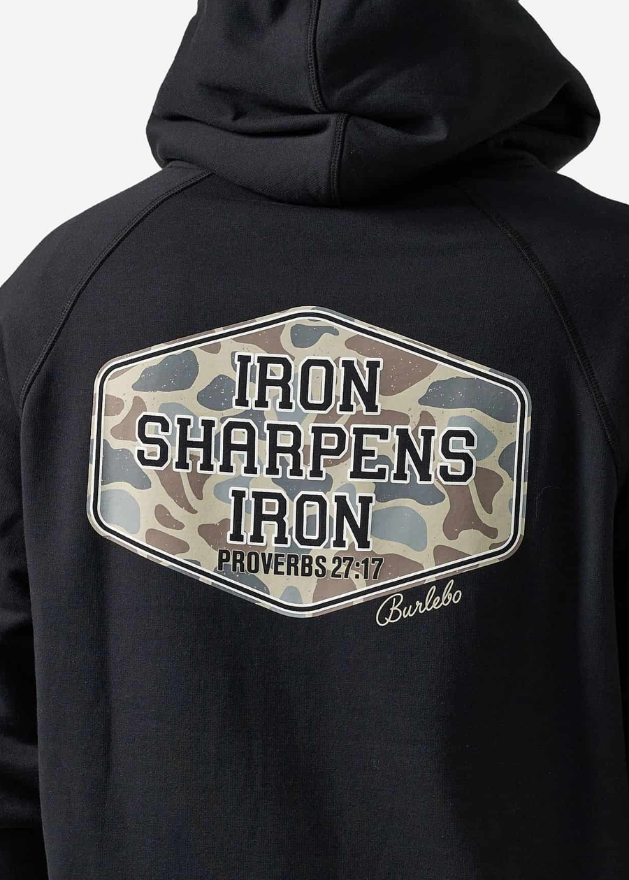 Fleece Hoodie - Iron Sharpens Iron - Black