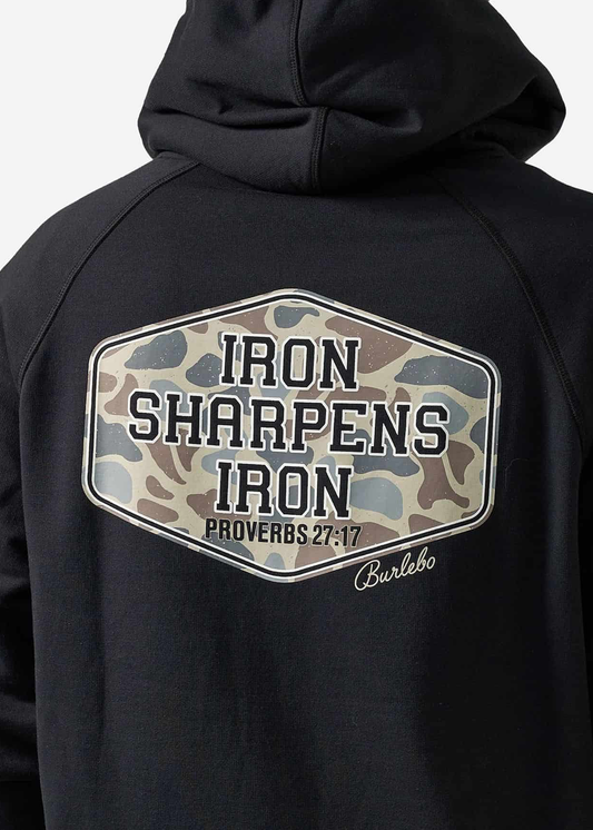 Fleece Hoodie - Iron Sharpens Iron - Black