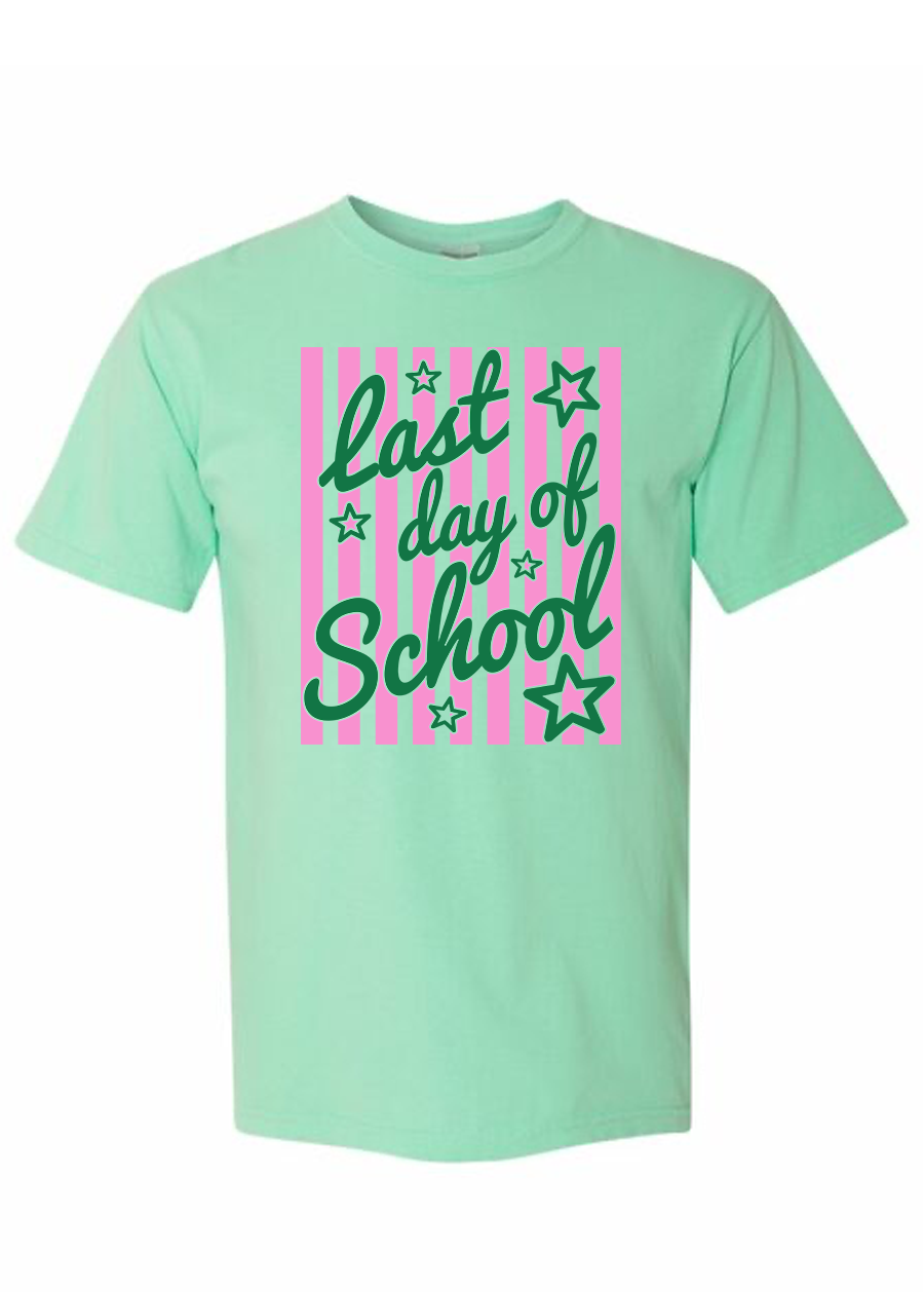 ADULT Striped Last Day of School COMFORT COLORS Tee
