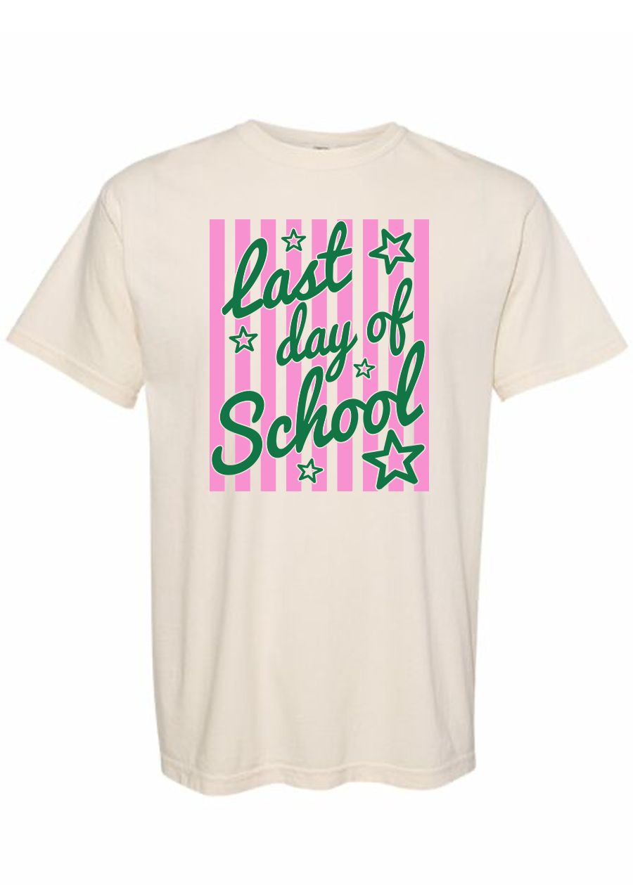 ADULT Striped Last Day of School COMFORT COLORS Tee