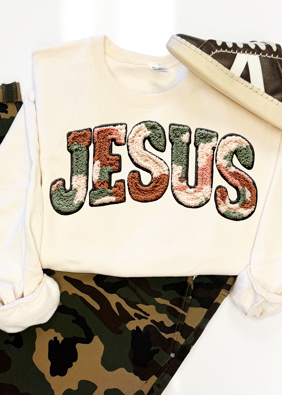 Faux Fur Jesus Crewneck