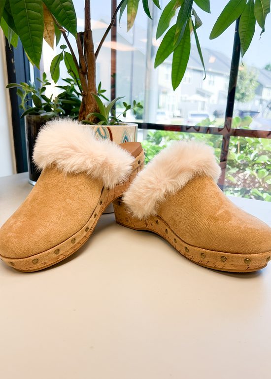 Corky Just For Fun Clog-Camel Faux Suede