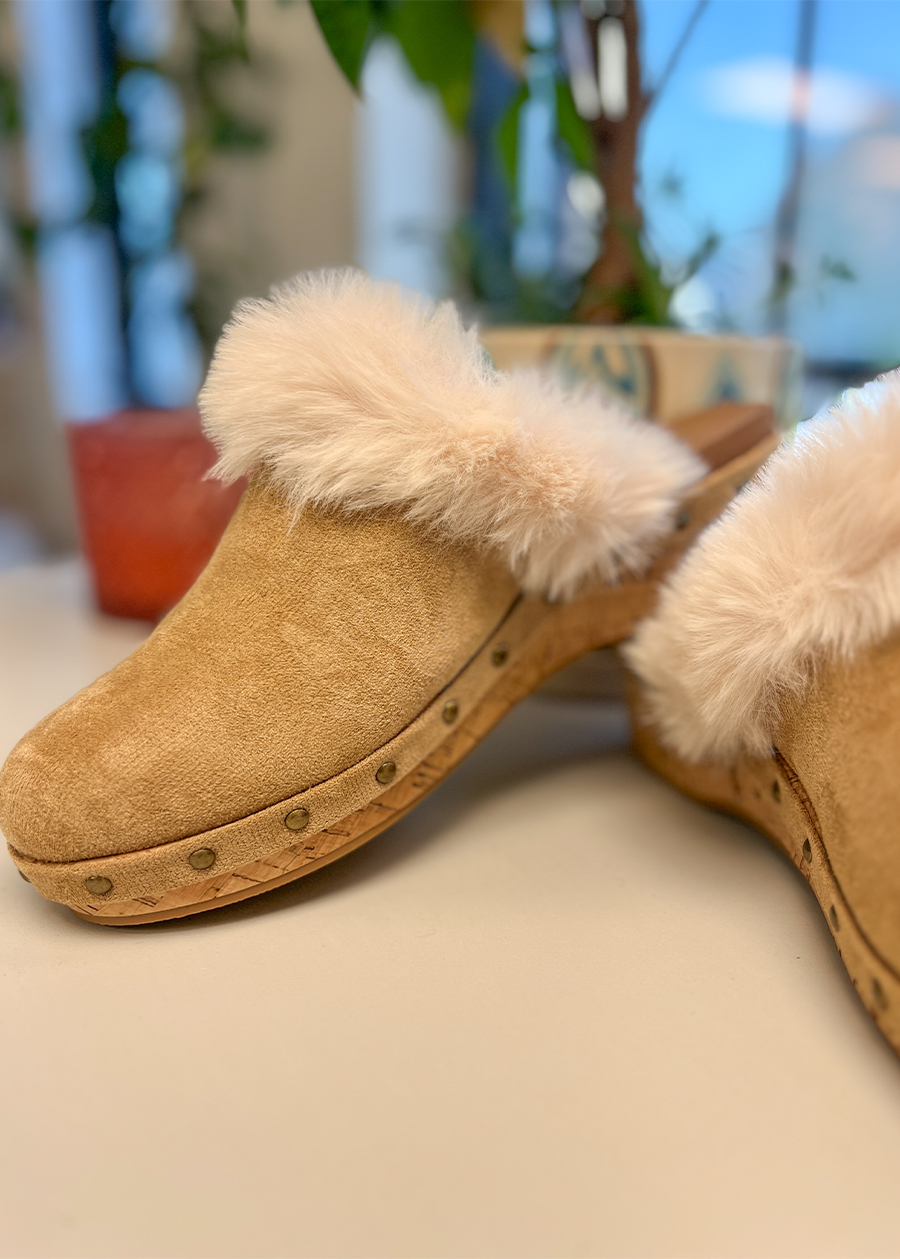 Corky Just For Fun Clog-Camel Faux Suede