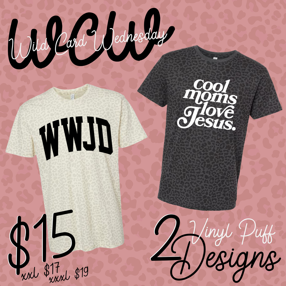 VINYL PUFF - Fueling Your Faith Leopard $15 Tee