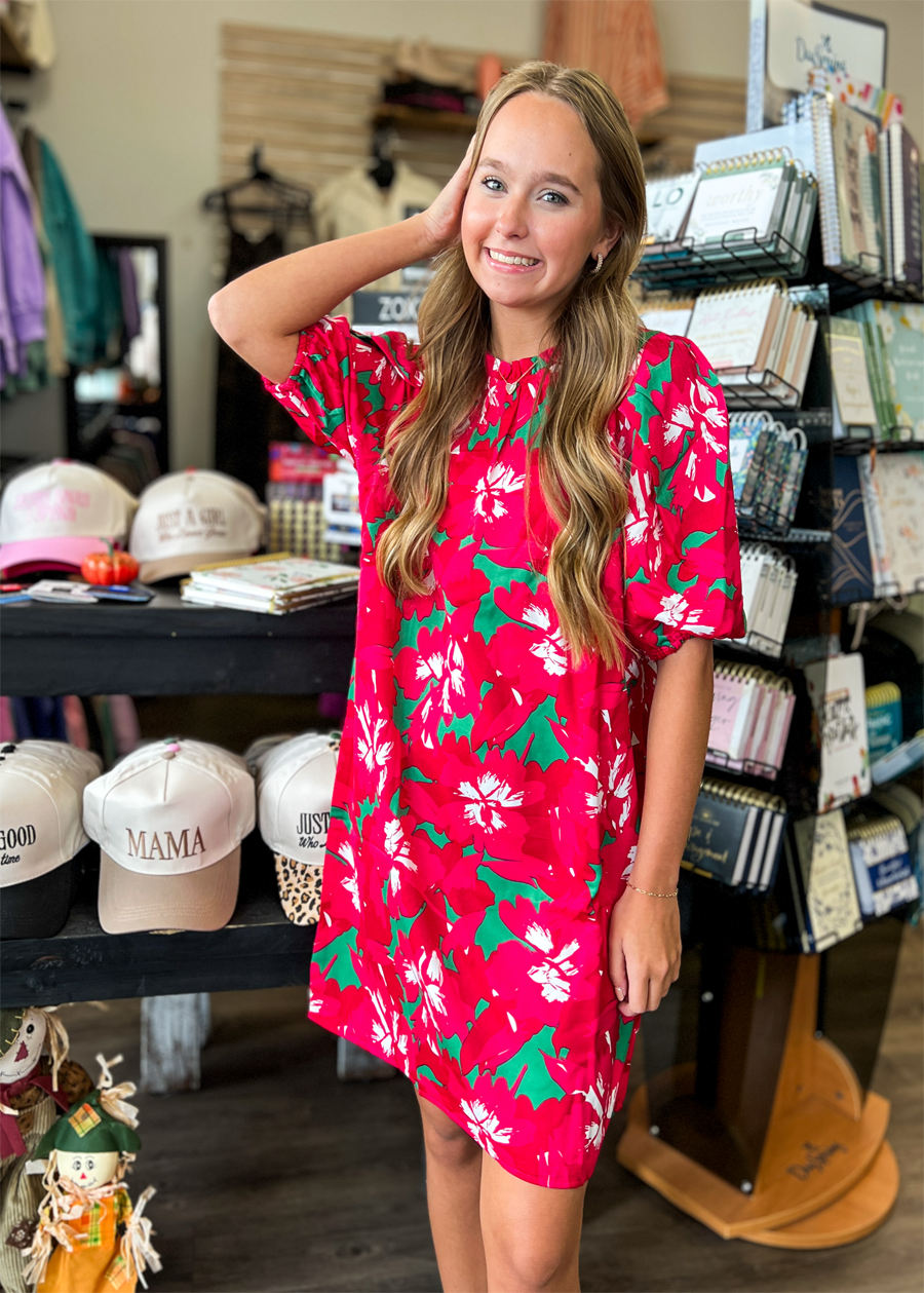 Libby Pretty Poinsettias Dress