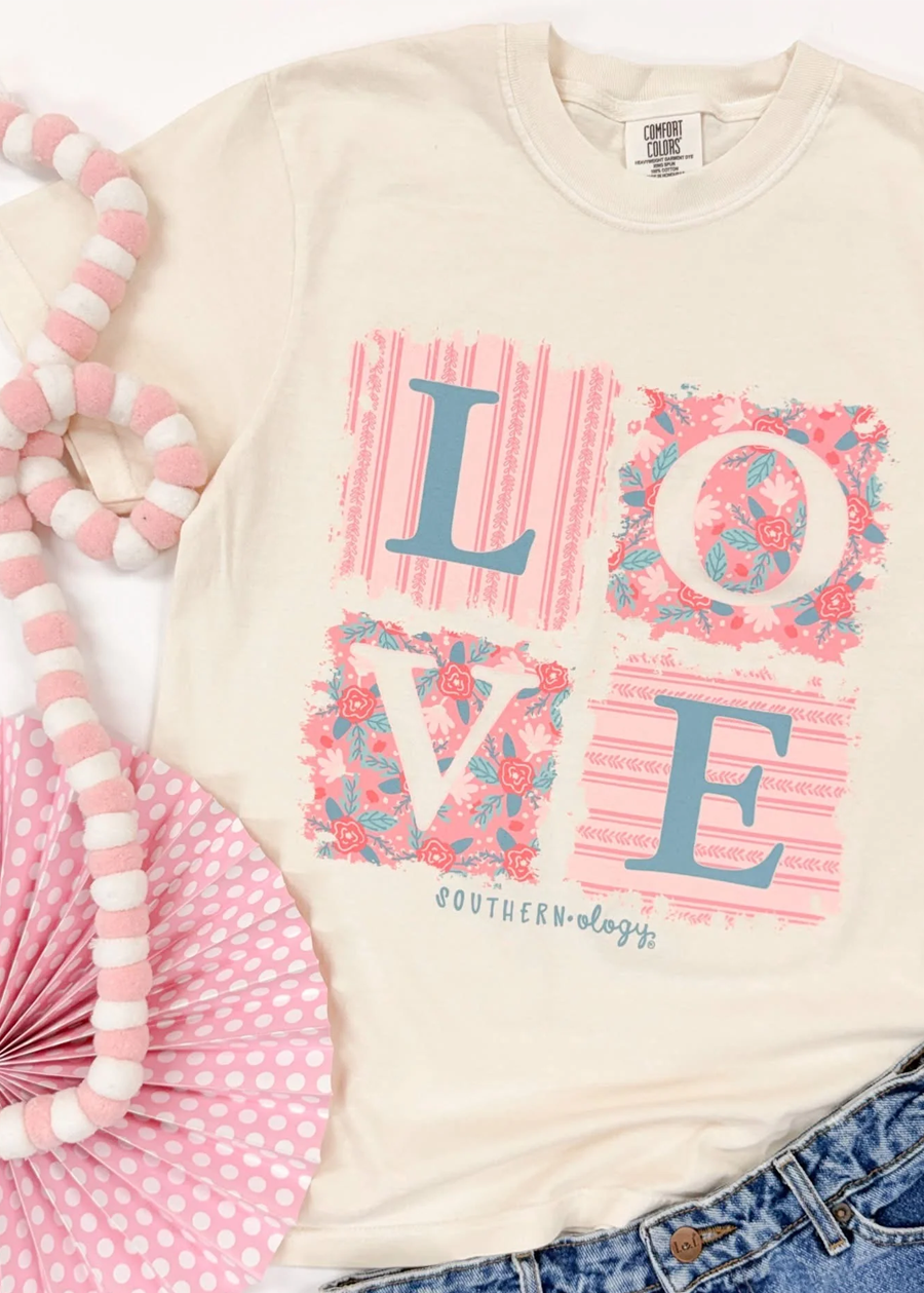 Southernology® Love Patchwork Comfort Color Statement Tee