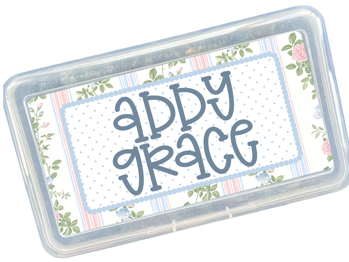 PASTEL FLORAL Pencil Box or Pouch w/ UV Decal