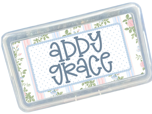 PASTEL FLORAL Pencil Box or Pouch w/ UV Decal