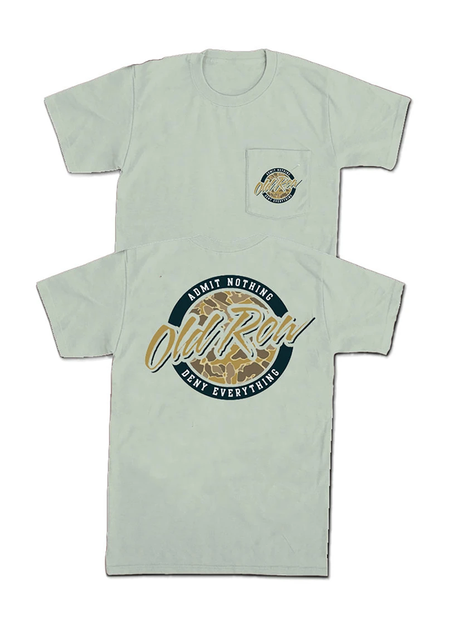 80s Camo Circle Pocket Tee - Light Green