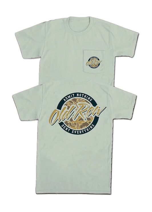 80s Camo Circle Pocket Tee - Light Green