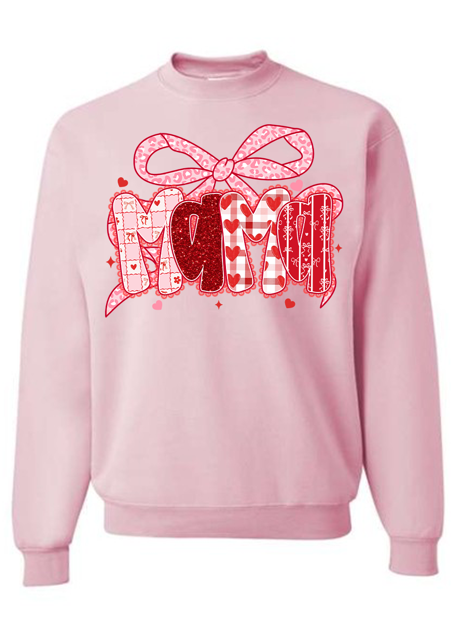 Pink Leopard Coquette Mama Crewneck