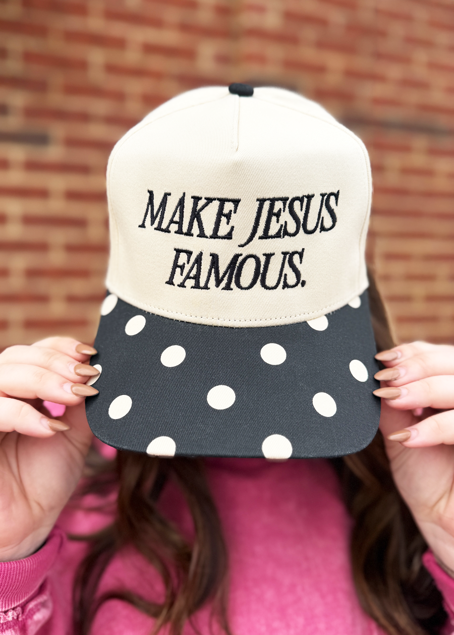 Make Jesus Famous Polka Dot Hat