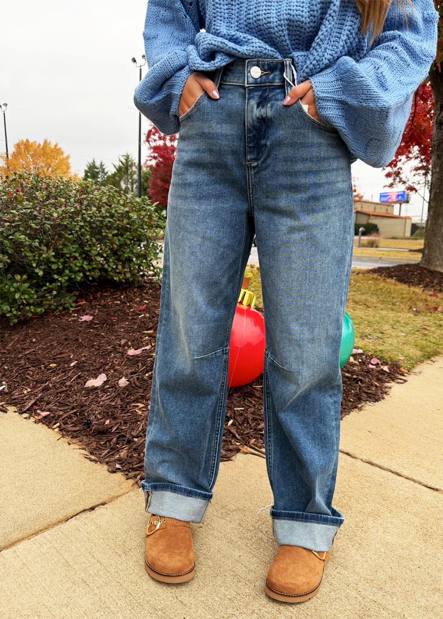 Mary Slouchy Cropped Barrel Jean