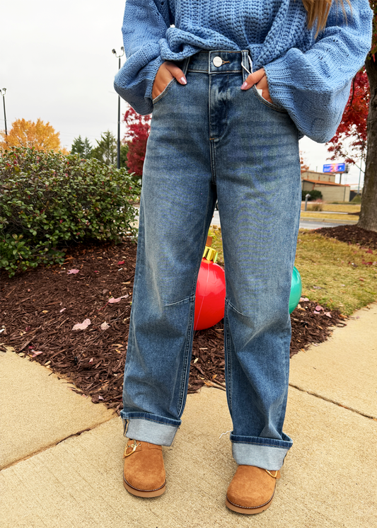 Mary Slouchy Cropped Barrel Jean