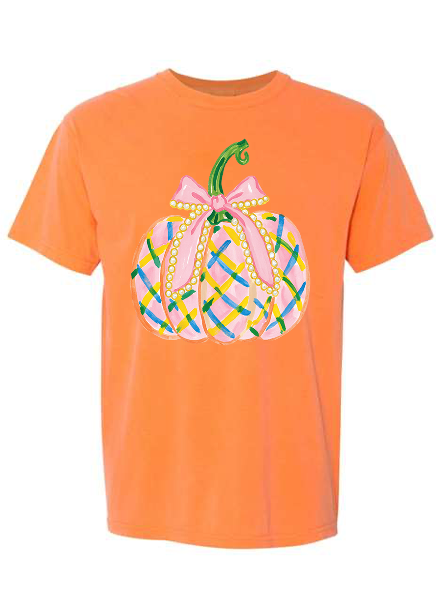 ADULT Watercolor Preppy Pumpkin Comfort Colors Tee