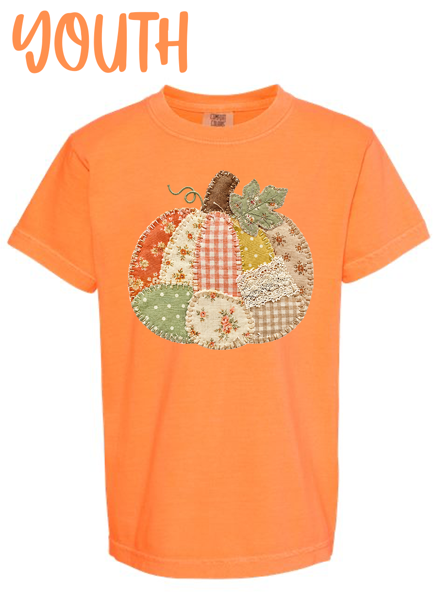 YOUTH Patchwork Pumpkin Comfort Colors Tee