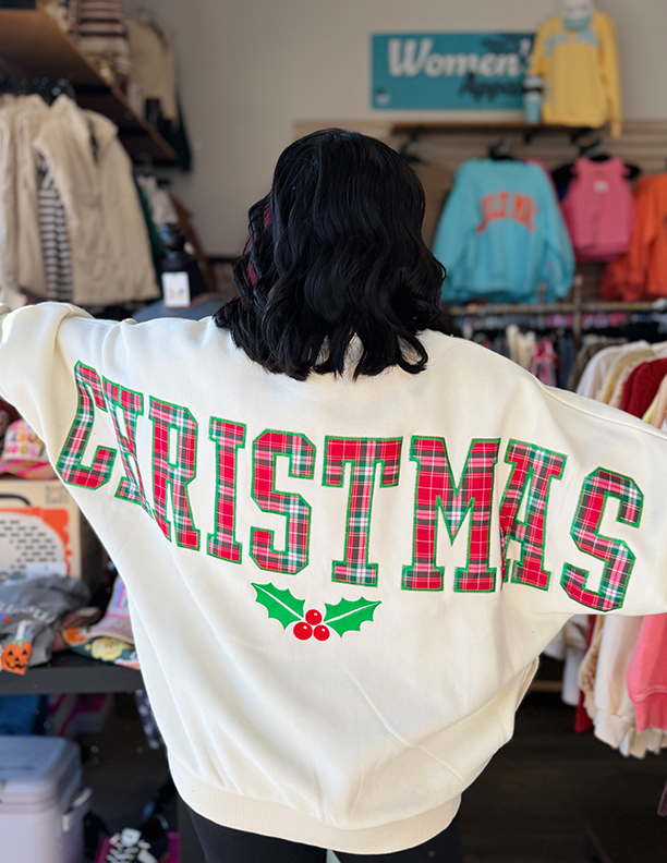 Royce Christmas Flannigan Plaid Mocktail Dolman Crewneck