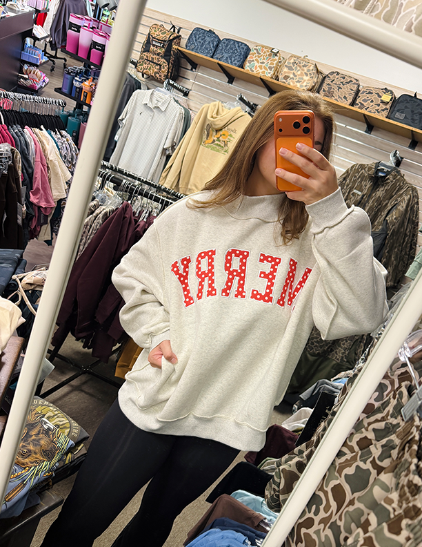 Merry Varsity Mockneck Sweatshirt