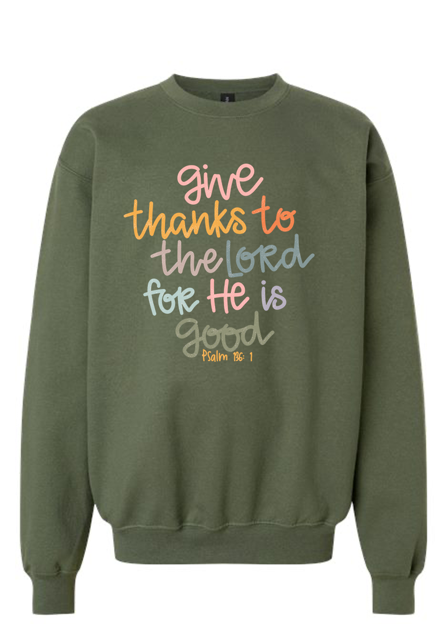 YOUTH Psalm 136:1 Crewneck