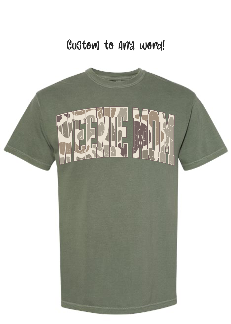 ADULT Custom Camo Word COMFORT COLORS Tee