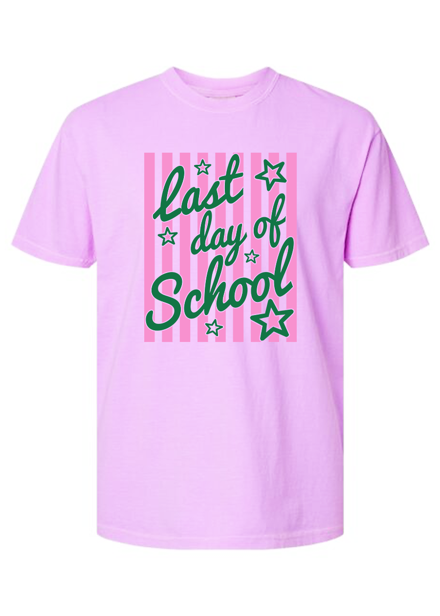 ADULT Striped Last Day of School COMFORT COLORS Tee