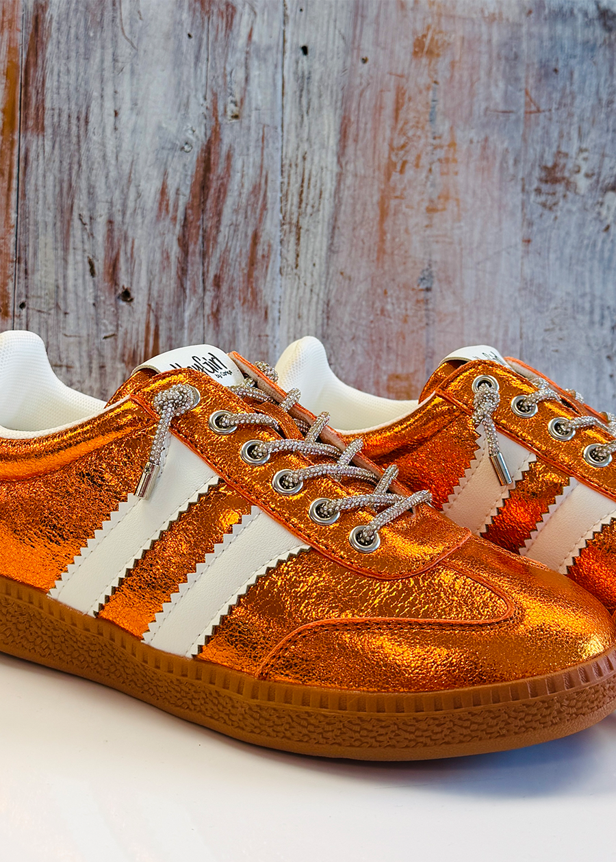 Corky Heads Up Sneaker-Orange Metallic