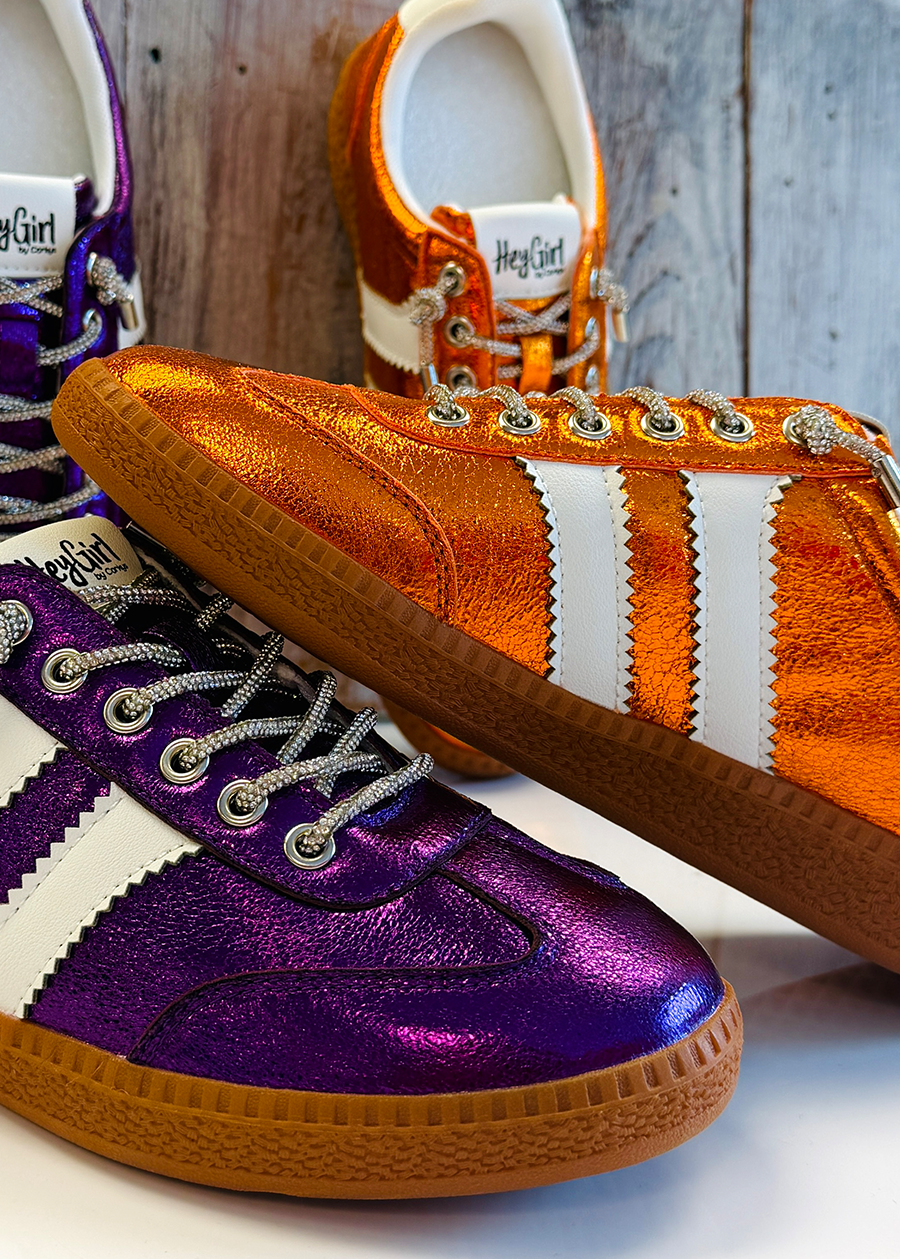 Corky Heads Up Sneaker-Orange Metallic
