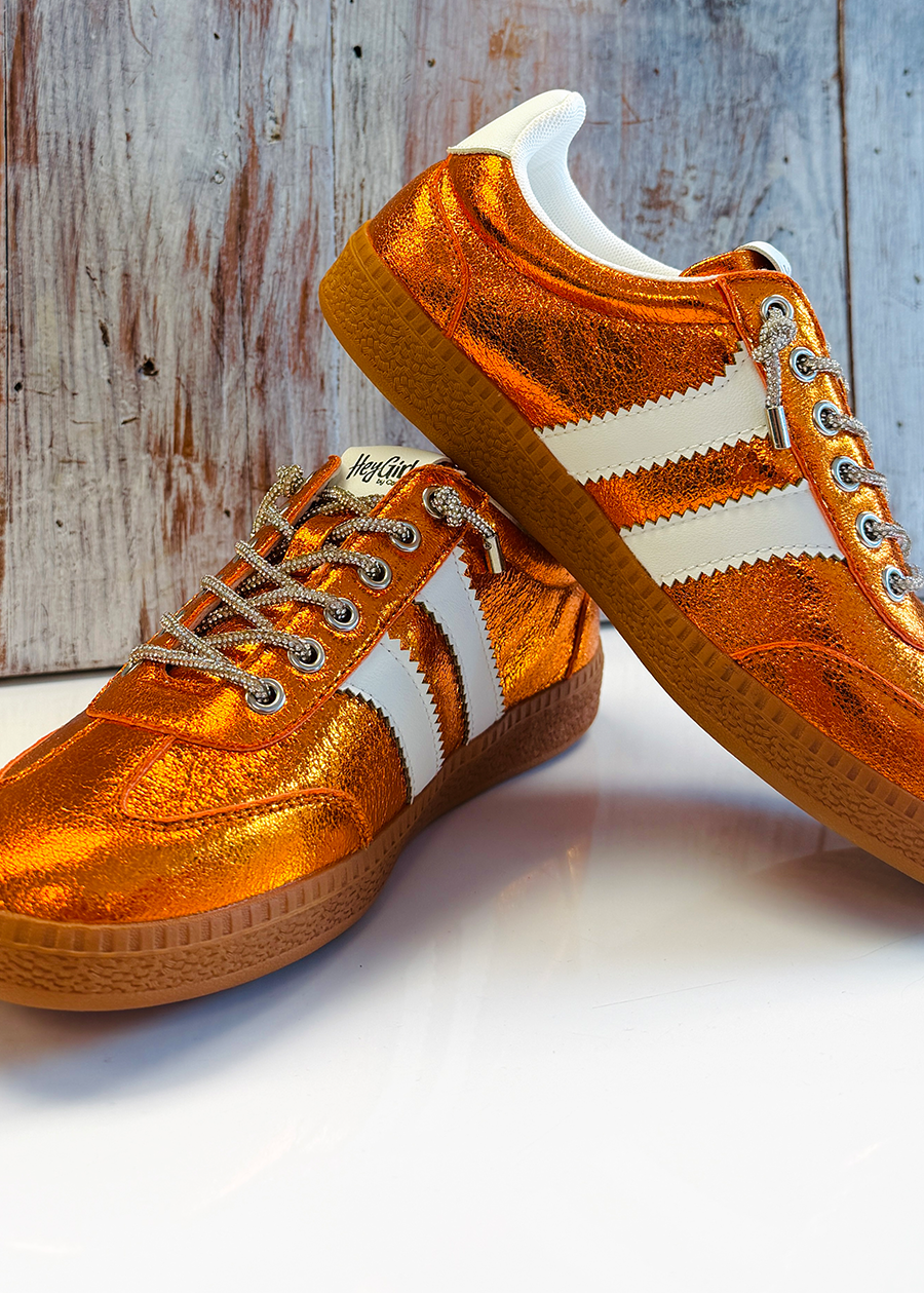 Corky Heads Up Sneaker-Orange Metallic