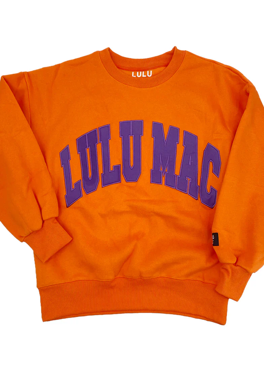 LULU MAC Sweatshirt-Orange/Purple Stitch