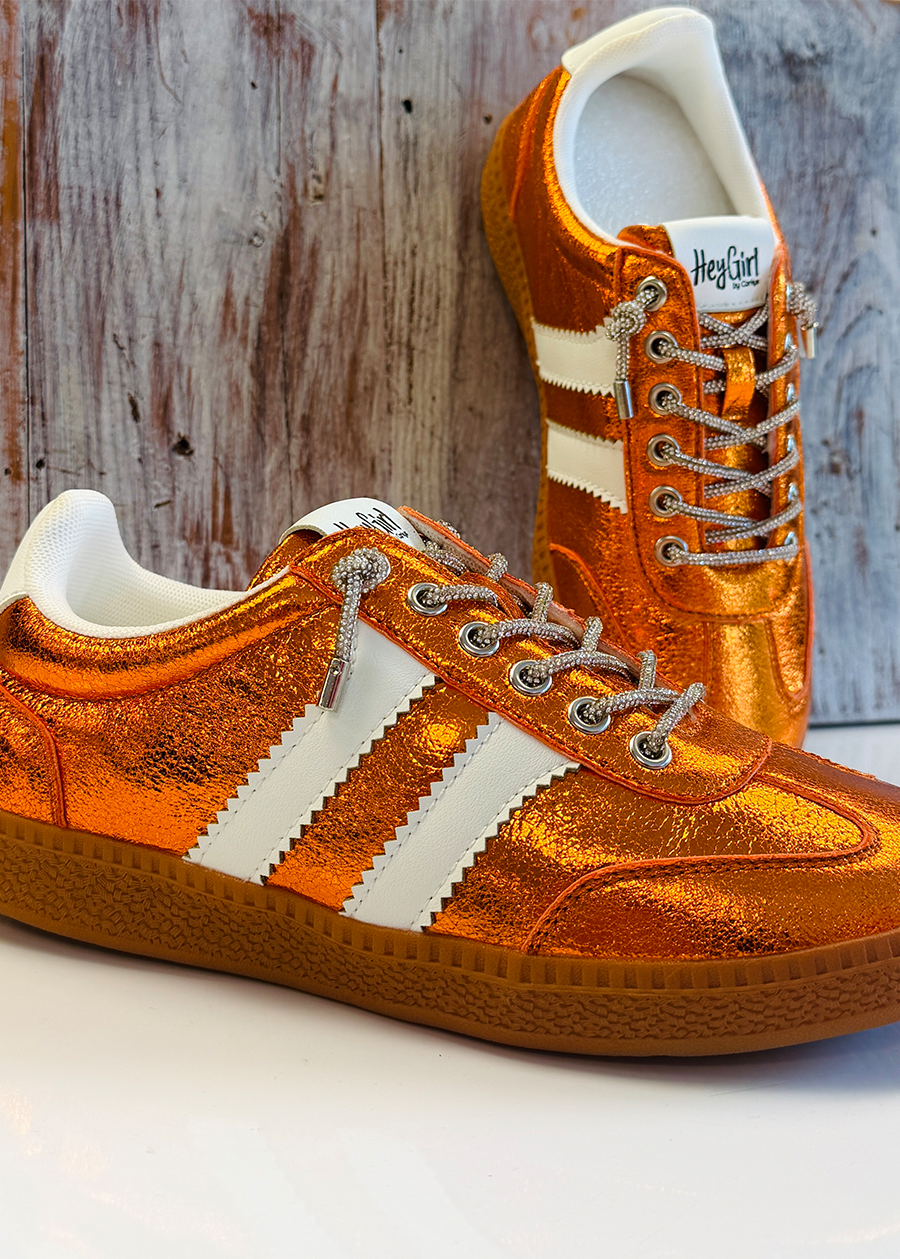 Corky Heads Up Sneaker-Orange Metallic